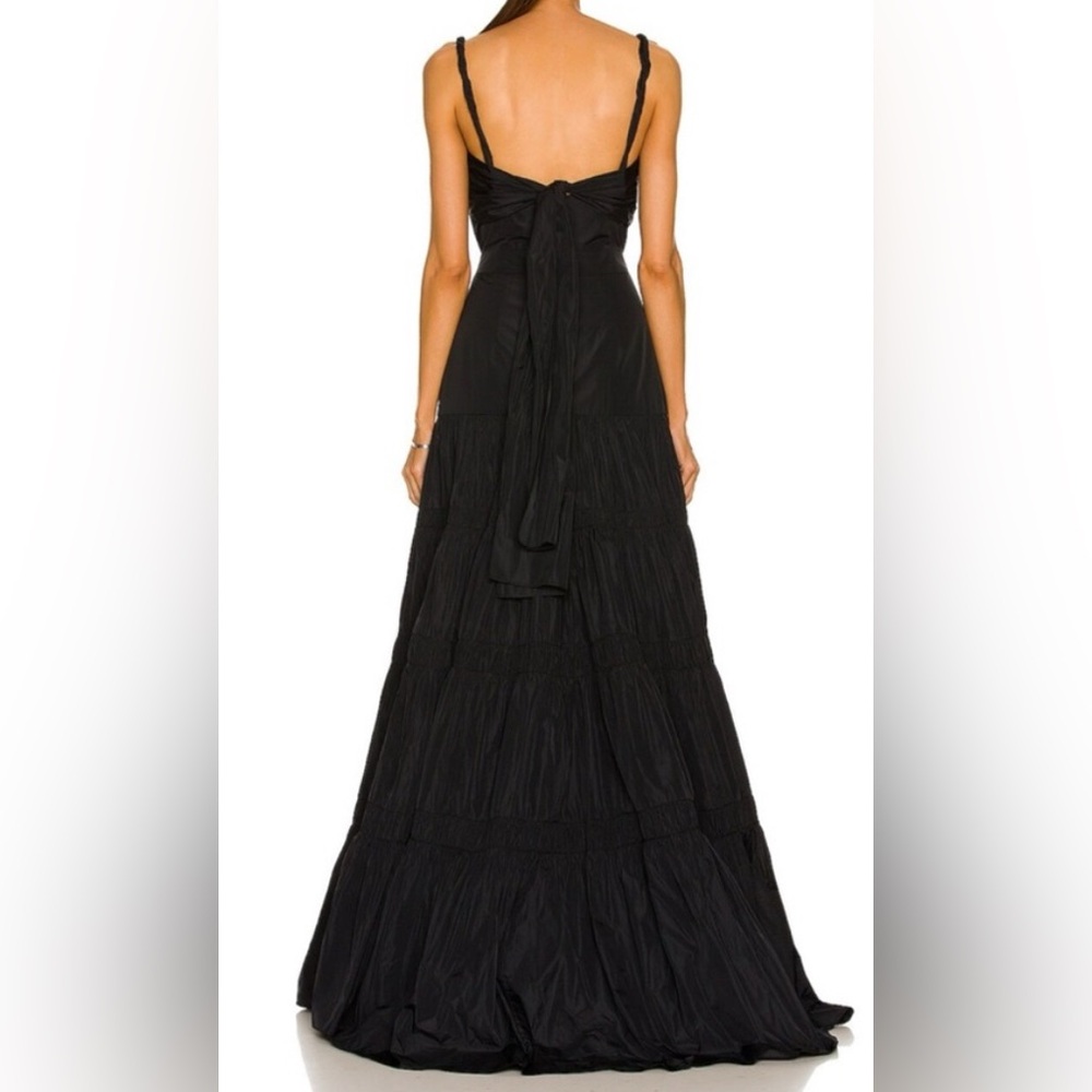 Alexis Azalea Black Gown Cut Out Black Tie Tiered Maxi Dress Ruffle Elegant Chic - Picture 2 of 12